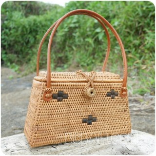 small coin bags motif rattan full handmade classic design